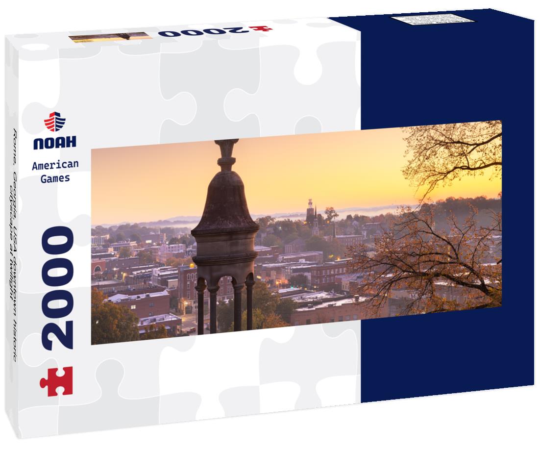 Rome, Georgia, USA downtown historic cityscape at twilight 2000pc Panoramic Puzzle
