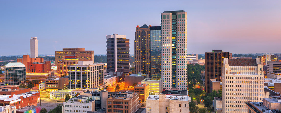 Birmingham, Alabama, USA downtown city skyline at twilight 2000pc Panoramic Puzzle