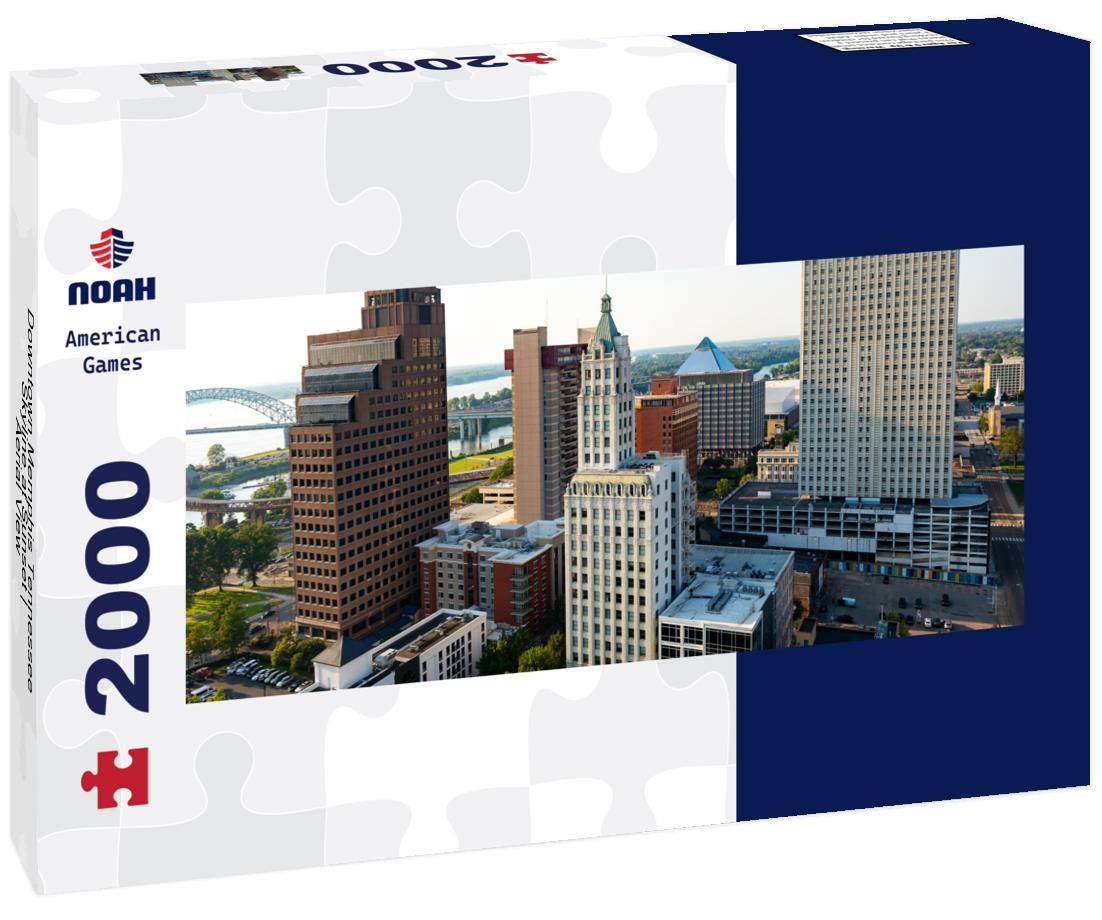 Downtown Memphis Tennessee Skyline at Sunset | Aerial View 2000pc Panoramic Puzzle