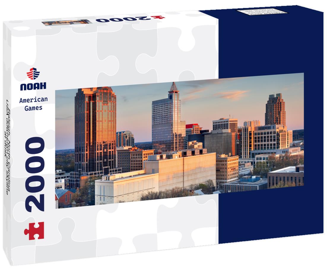 Raleigh, North Carolina, USA downtown city skyline at dusk 2000pc Panoramic Puzzle