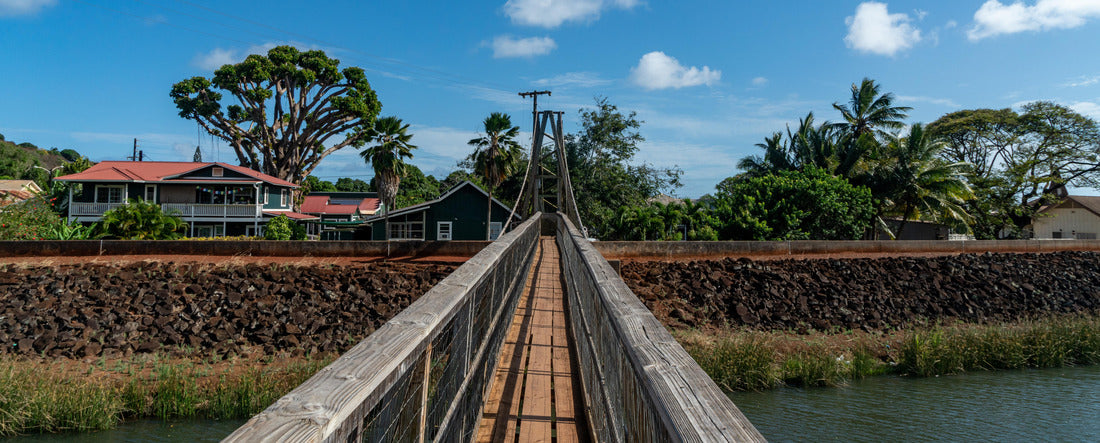 Noah Jigsaw Puzzle Wide shot of the Hanapepe Swinging Bridge in Kauai, Hawaii panorama 2000 pieces