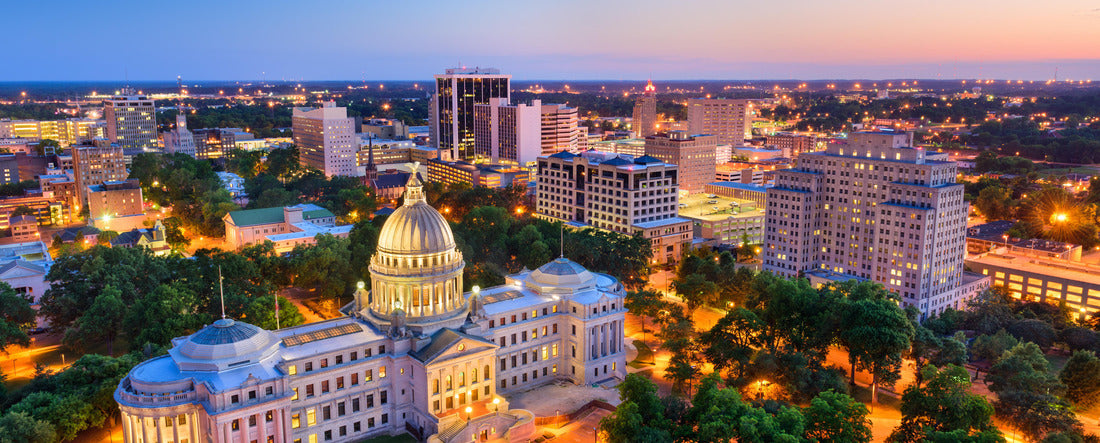 Jackson, Mississippi, USA Skyline over the Capitol Building 2000pc Panoramic Puzzle