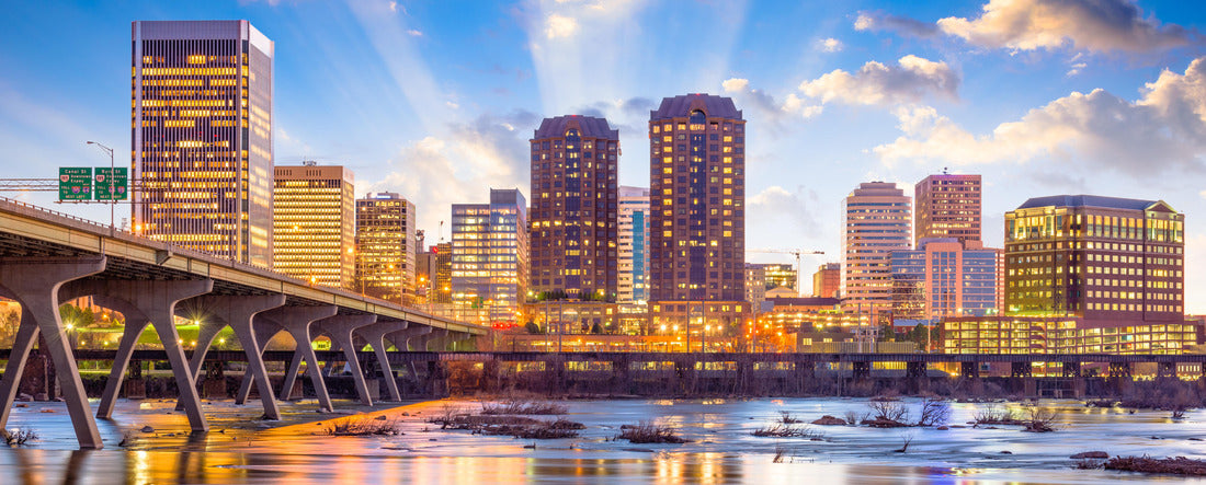 Richmond, Virginia, USA downtown skyline on the James River 2000pc Panoramic Puzzle