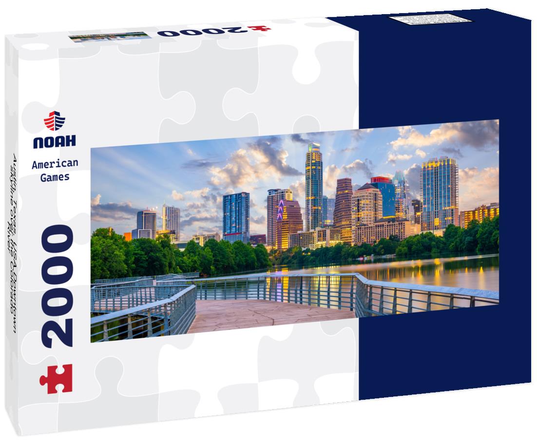 Austin, Texas, USA Downtown skyline over the Colorado River 2000pc Panoramic Puzzle