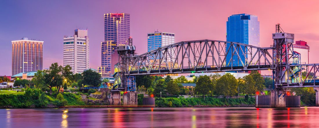 Noah Jigsaw Puzzle Little Rock, Arkansas, USA skyline on the river at twilight panorama 2000 pieces