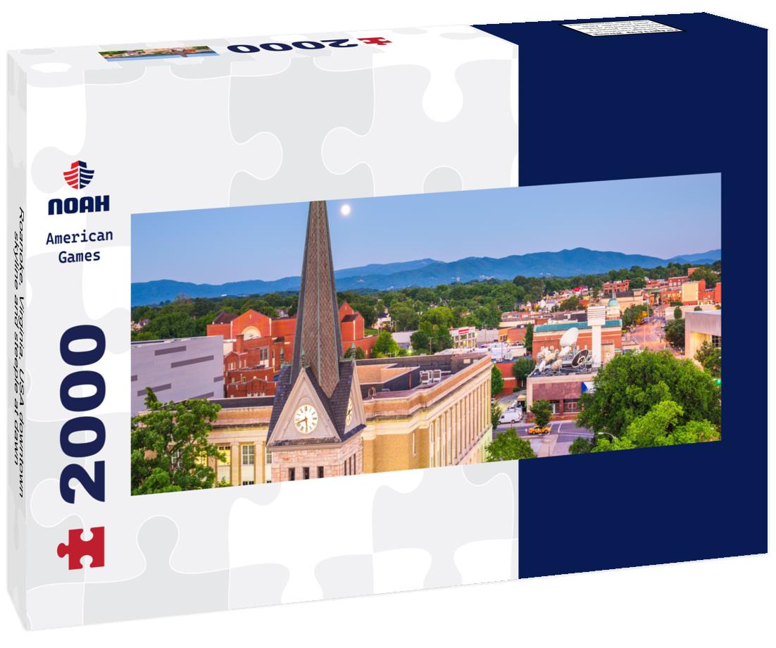 Roanoke, Virginia, USA downtown skyline and steeple at dawn 2000pc Panoramic Puzzle