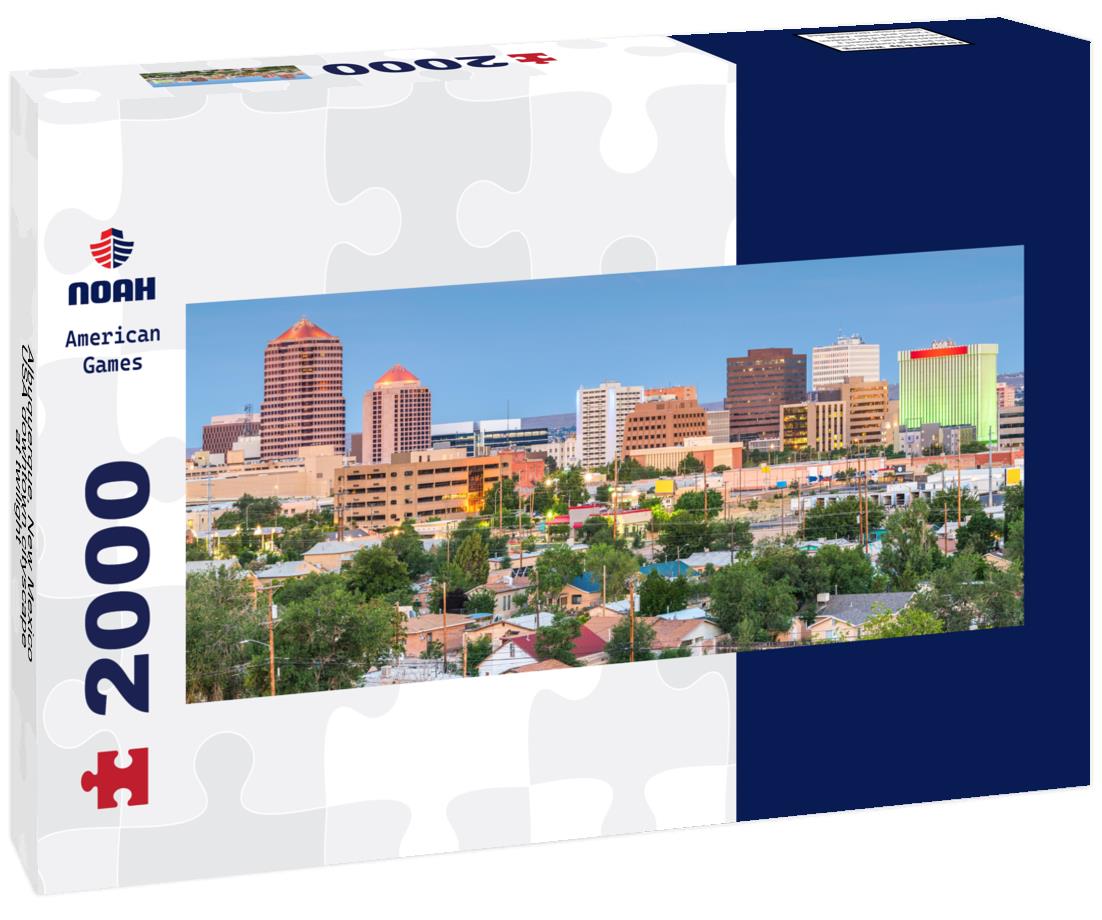 Albuquerque, New Mexico, USA downtown cityscape at twilight 2000pc Panoramic Puzzle