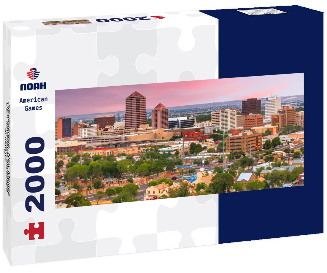 Albuquerque, New Mexico, USA downtown cityscape at twilight 2000pc Panoramic Puzzle