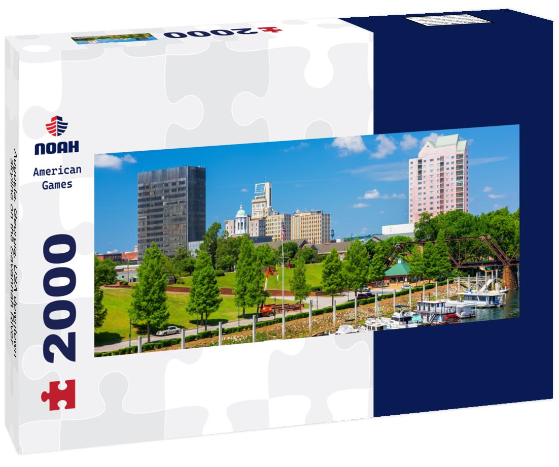 Augusta, Georgia, USA downtown skyline on the Savannah River 2000pc Panoramic Puzzle