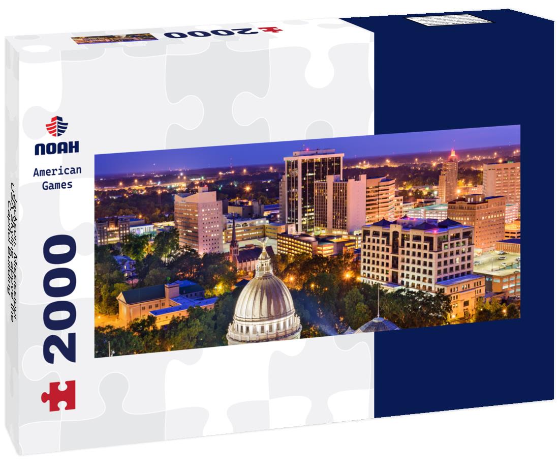 Noah Jigsaw Puzzle Jackson, Mississippi, USA Skyline above the Capitol Building panorama 2000 pieces