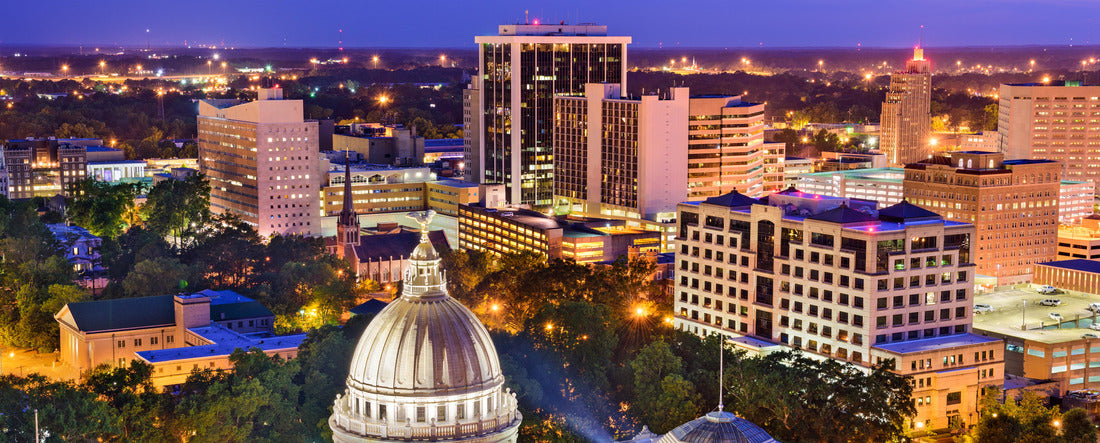Jackson, Mississippi, USA Skyline above the Capitol Building 2000pc Panoramic Puzzle