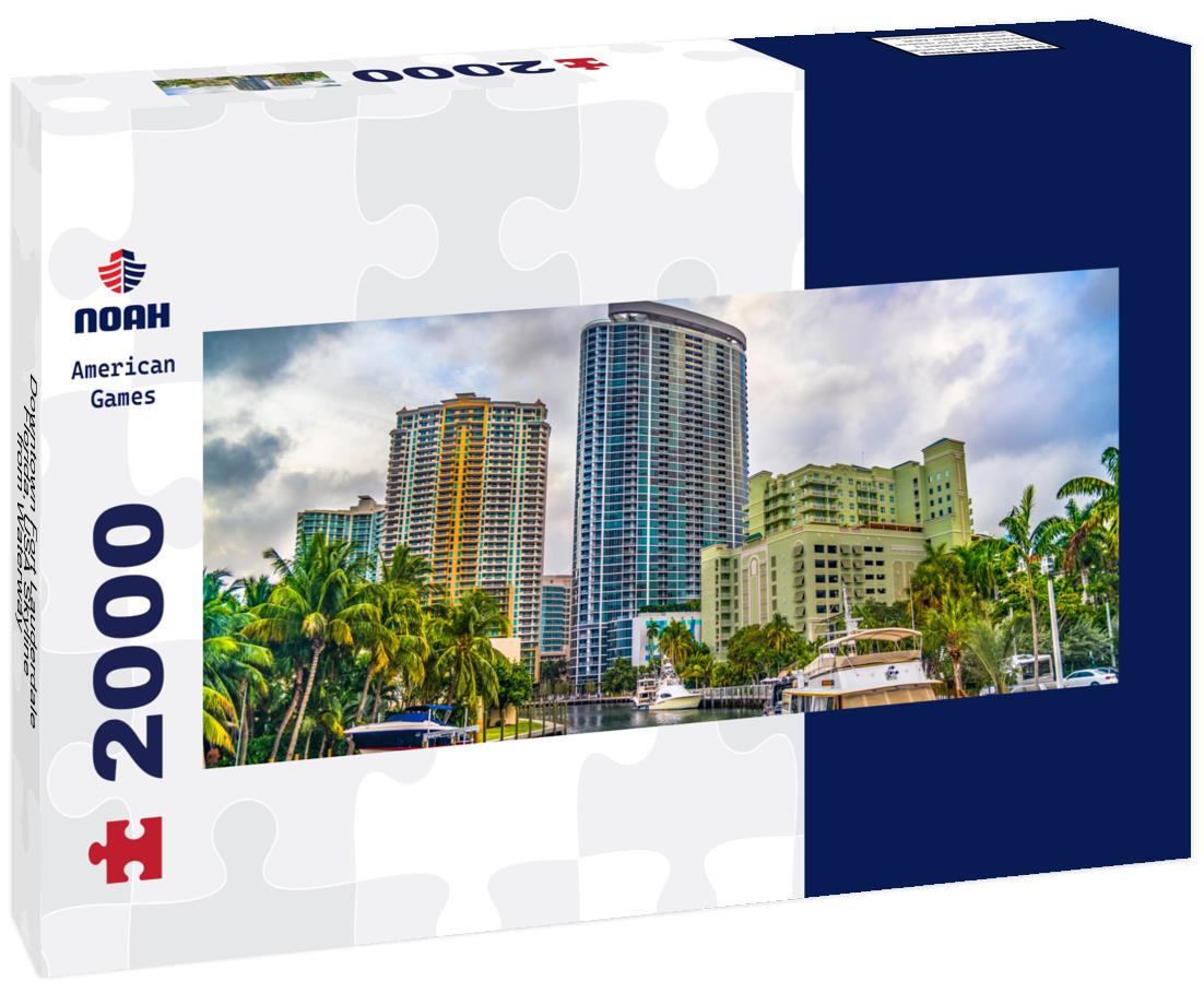Downtown Fort Lauderdale, Florida, USA Skyline from Waterway 2000pc Panoramic Puzzle