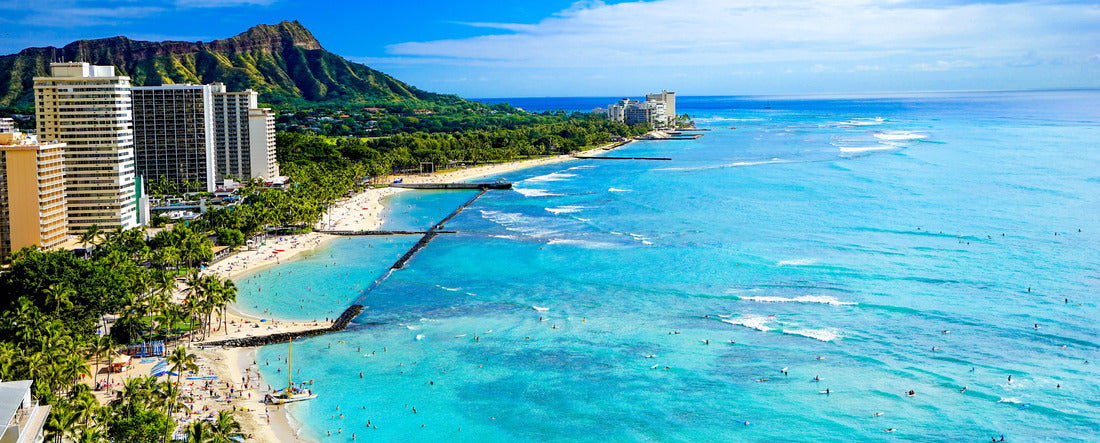 Noah Jigsaw Puzzle Waikiki Beach and Diamond Head, Honolulu, Oahu Island, Hawaii panorama 2000 pieces