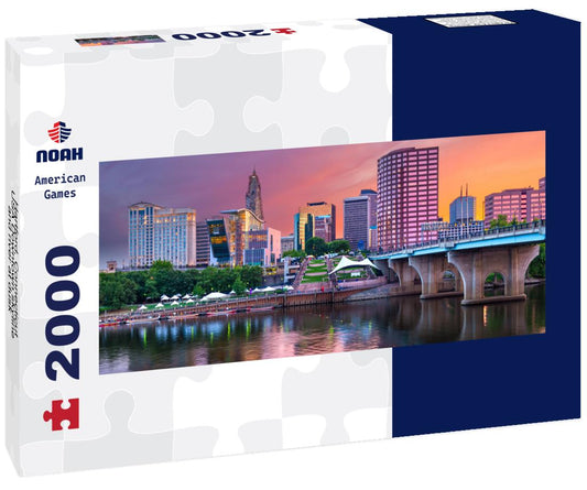 Noah Jigsaw Puzzle Hartford, Connecticut, USA Downtown skyline and river at dusk panorama 2000 pieces