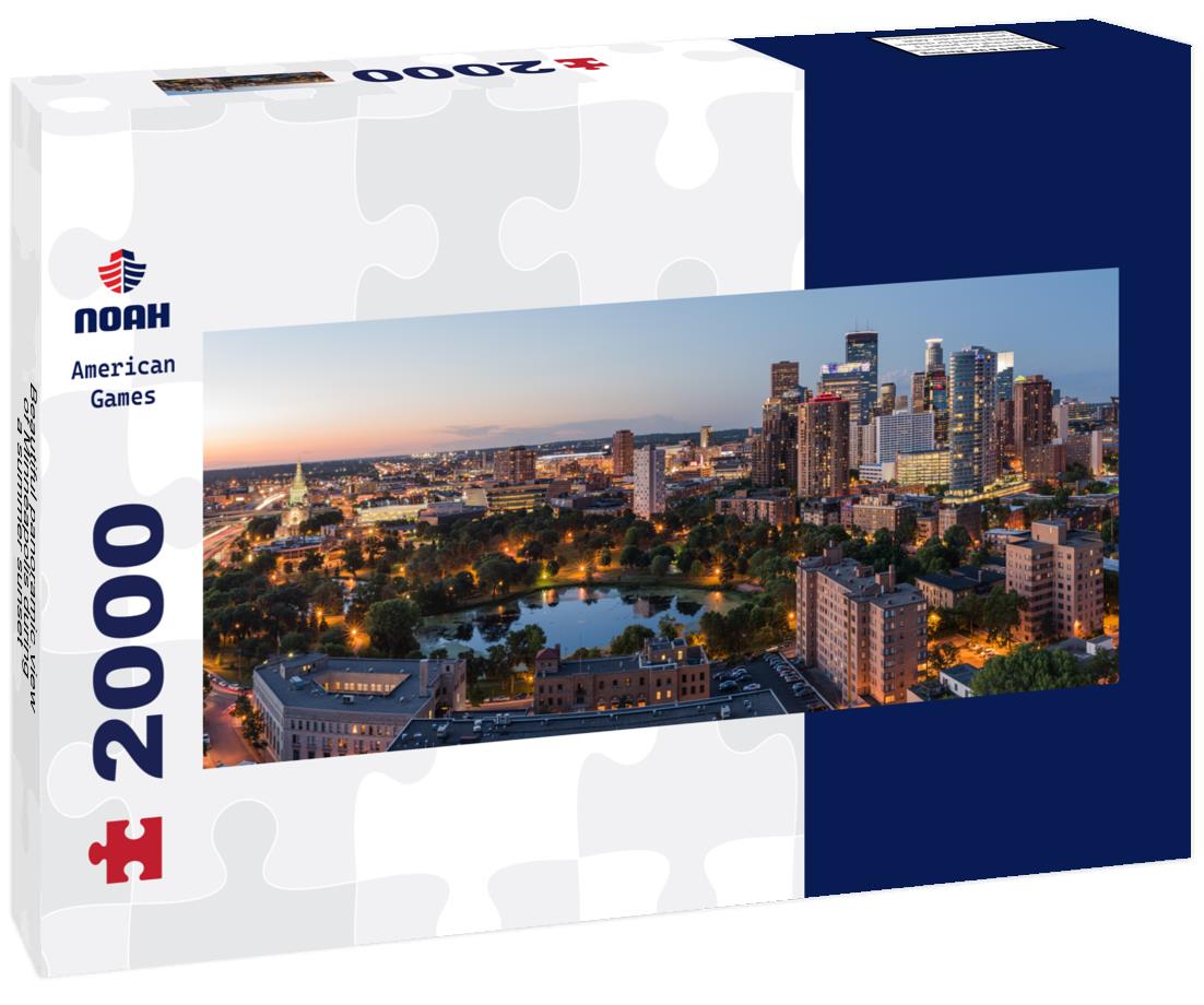 Beautiful Minneapolis during a summer sunset 2000pc Panoramic Puzzle