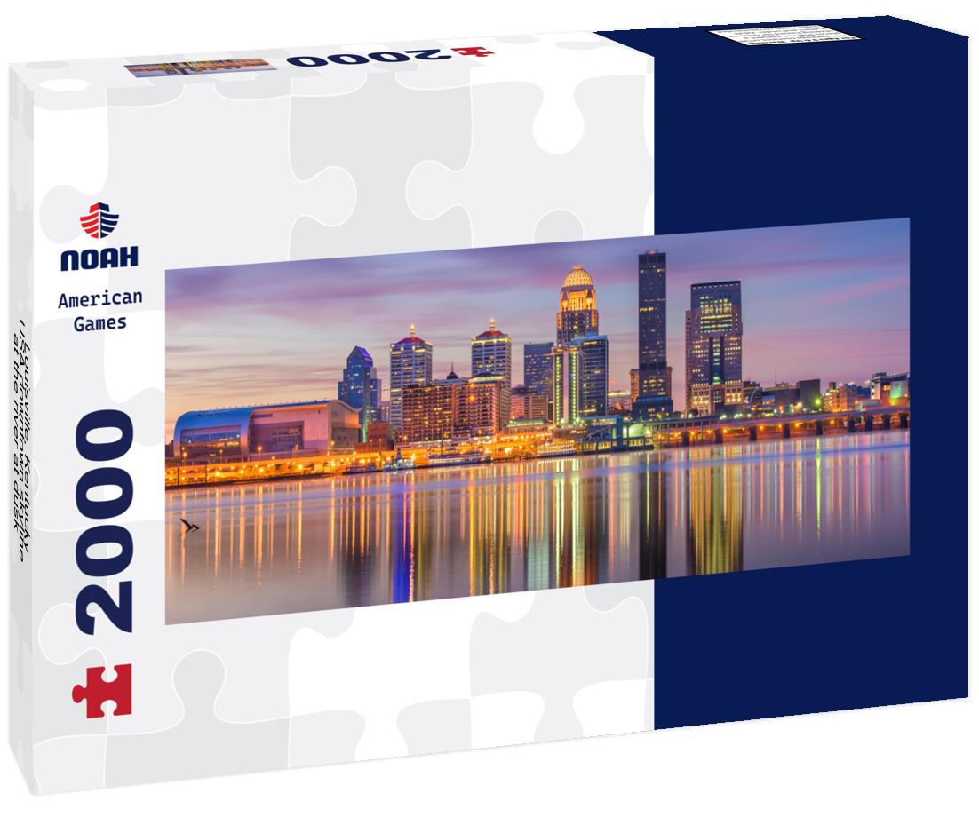 Louisville, Kentucky, USA downtown skyline at the river at dusk 2000pc Panoramic Puzzle