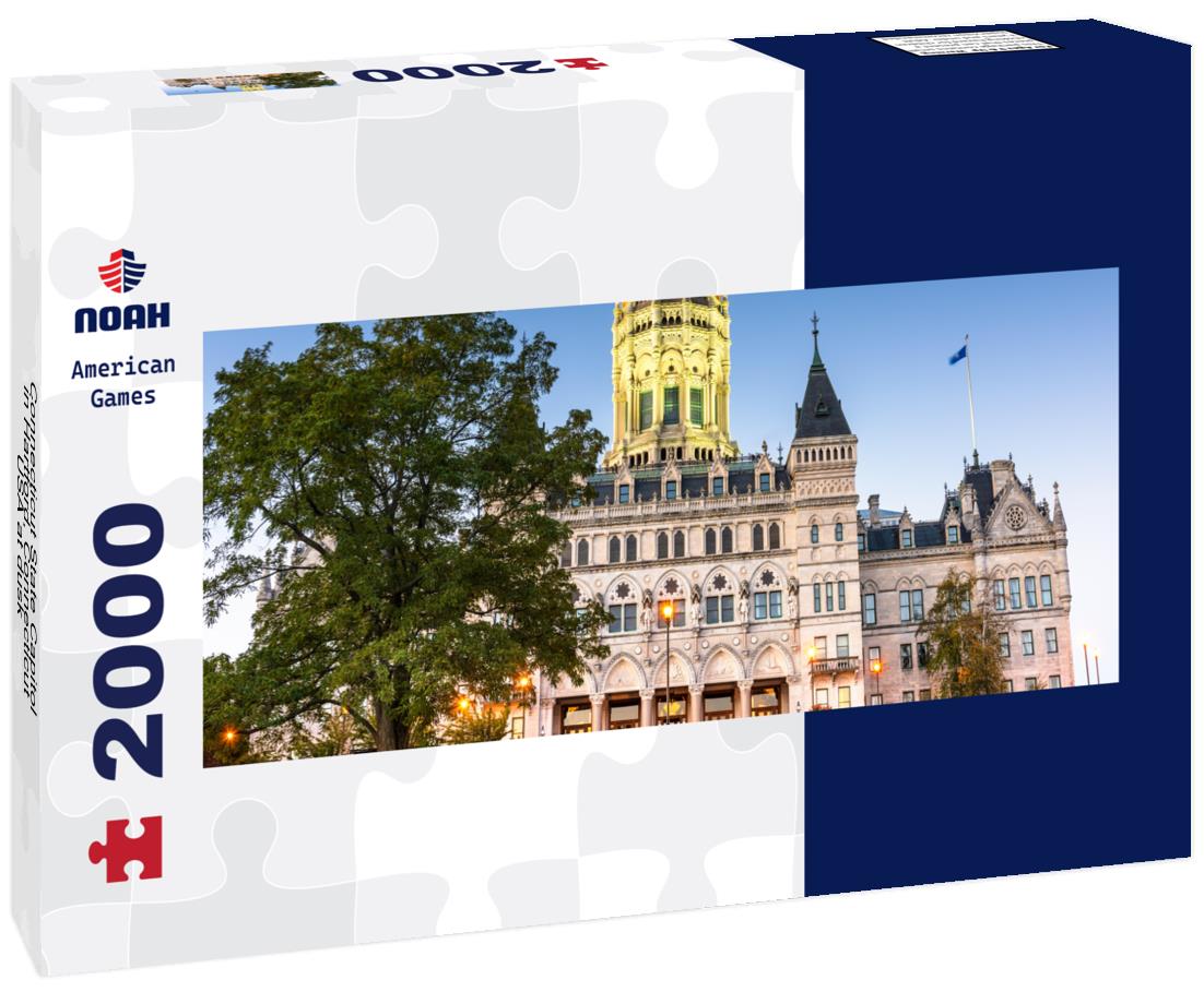 Noah Jigsaw Puzzle Connecticut State Capitol in Hartford, Connecticut, USA at dusk panorama 2000 pieces