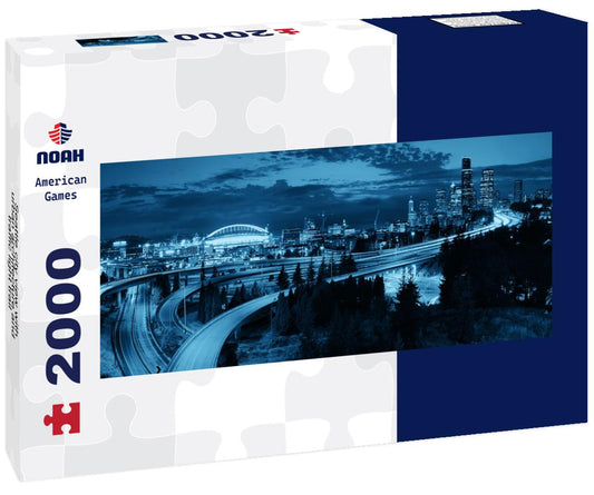 Noah Jigsaw Puzzle Seattle city view with urban architecture and traffic light trail panorama 2000 pieces