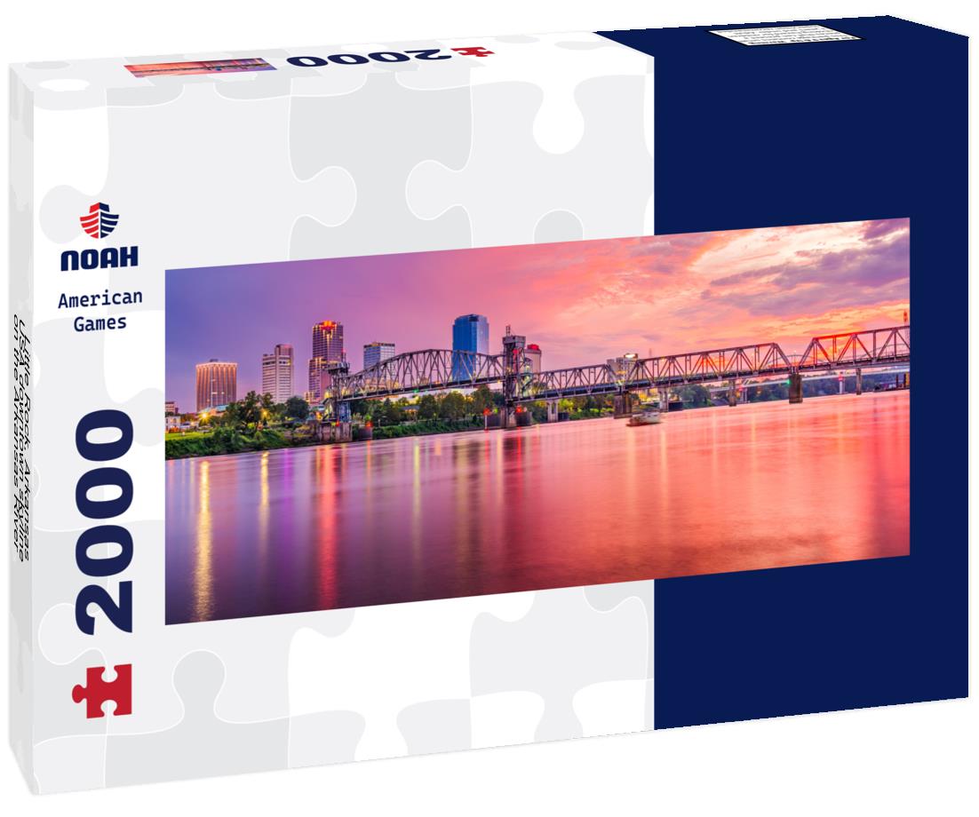 Noah Jigsaw Puzzle Little Rock, Arkansas, USA downtown skyline on the Arkansas River panorama 2000 pieces