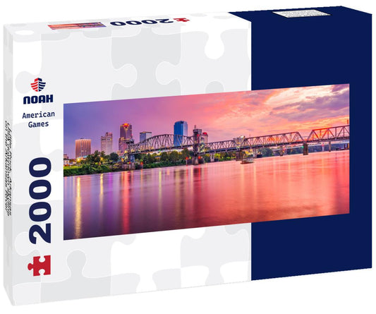 Noah Jigsaw Puzzle Little Rock, Arkansas, USA downtown skyline on the Arkansas River panorama 2000 pieces