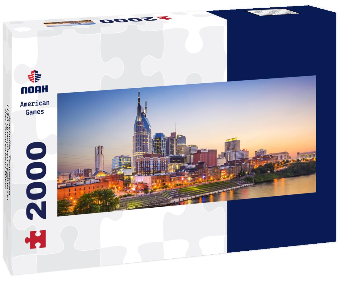 Nashville, Tennessee, USA downtown skyline on the Cumberland River 2000pc Panoramic Puzzle