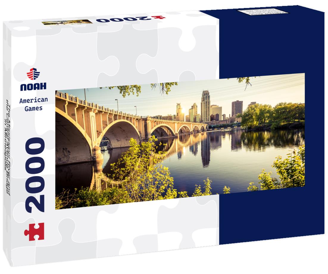 The Mississippi River and the Central Avenue Bridge in Minneapolis 2000pc Panoramic Puzzle
