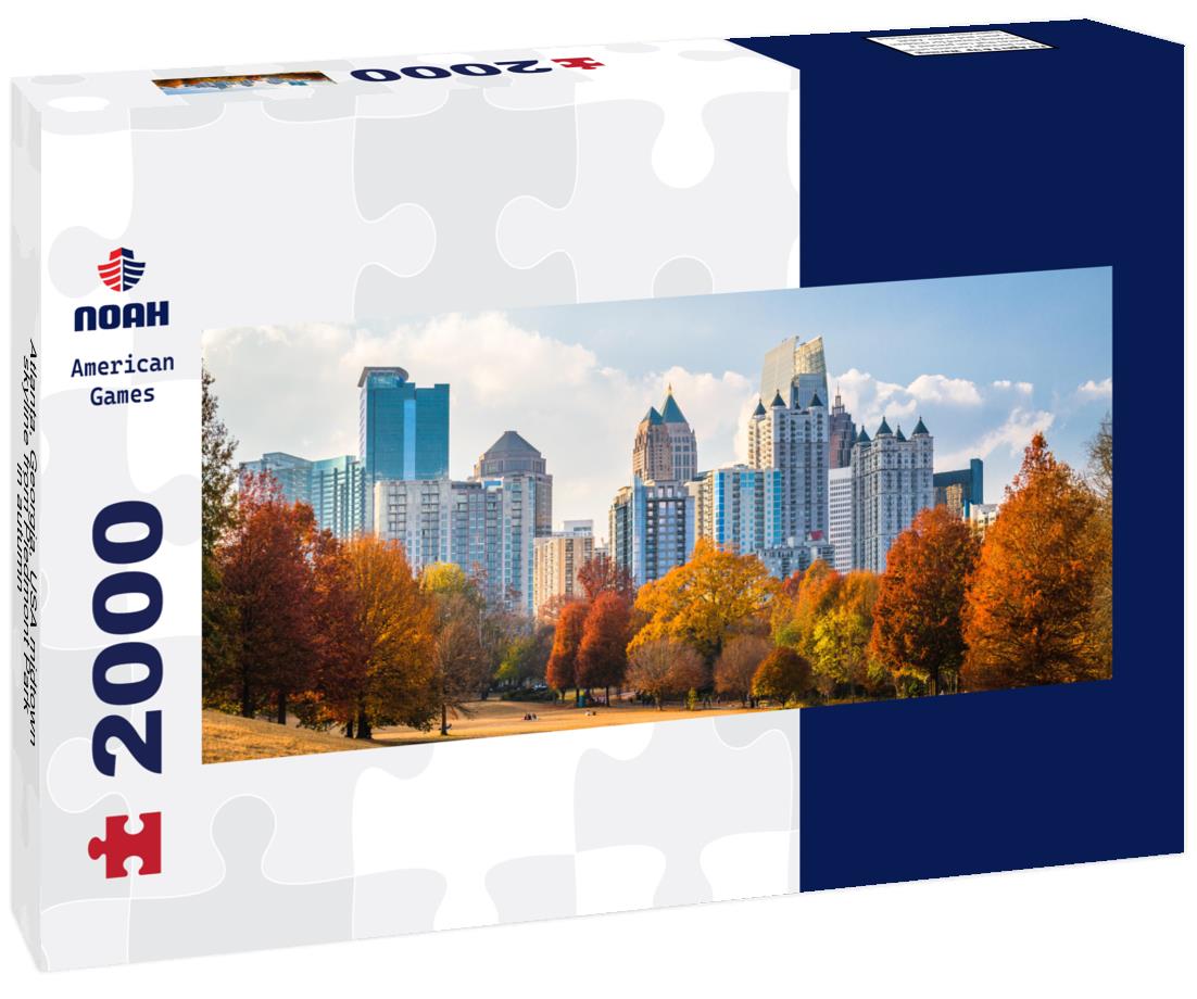 Atlanta, Georgia, USA midtown skyline from Piedmont Park in autumn 2000pc Panoramic Puzzle