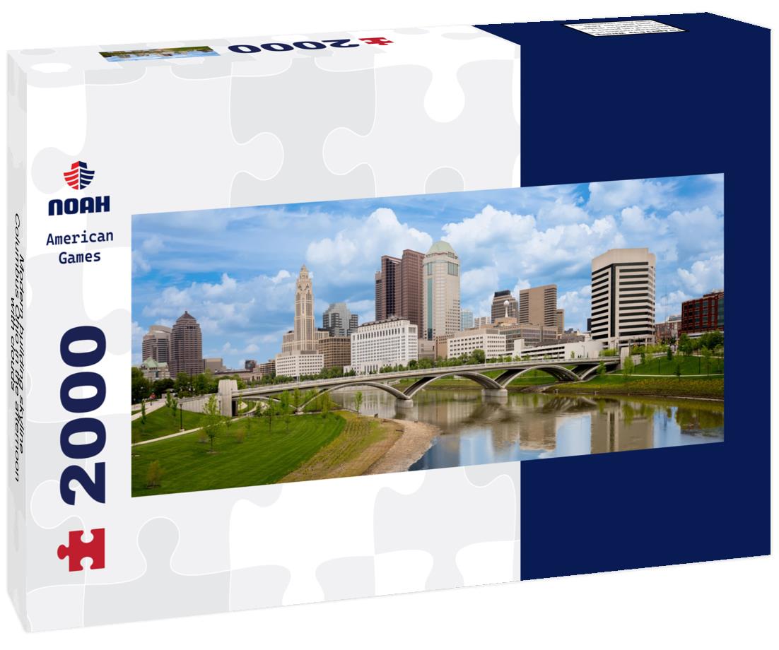 Modern building skyline Columbus Ohio in the afternoon with clouds 2000pc Panoramic Puzzle