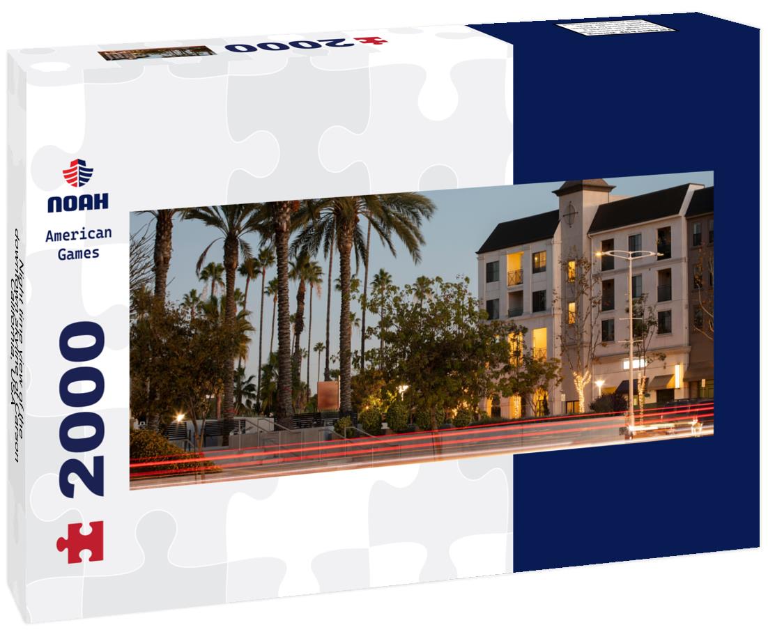 Night time view of the downtown skyline of Carson, California, USA 2000pc Panoramic Puzzle