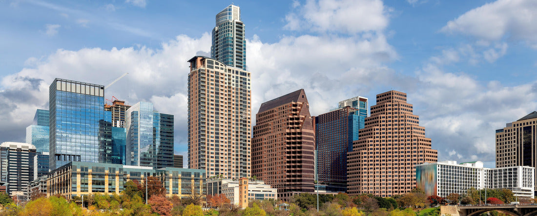 Austin downtown skyline on the Colorado River in Austin, Texas, USA 2000pc Panoramic Puzzle