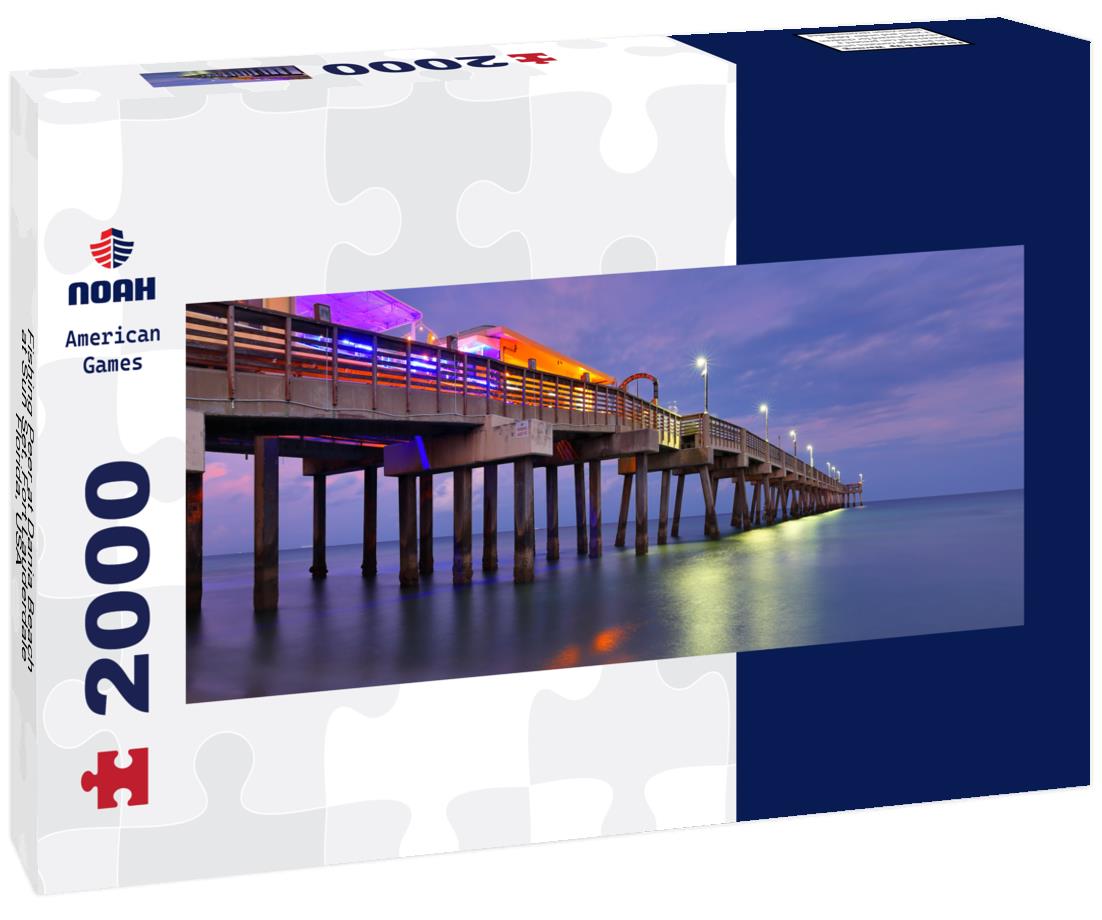 Noah Jigsaw Puzzle Fishing Peer at Dania Beach at Sun Set, Fort Lauderdale, Florida, USA panorama 2000 pieces
