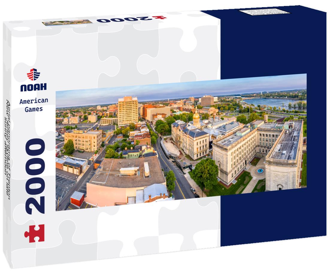 Aerial  Trenton New Jersey skyline on late sunny afternoon 2000pc Panoramic Puzzle