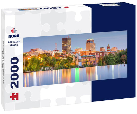 Noah Jigsaw Puzzle Manchester, New Hampshire, USA skyline on the Merrimack River at dusk panorama 2000 pieces