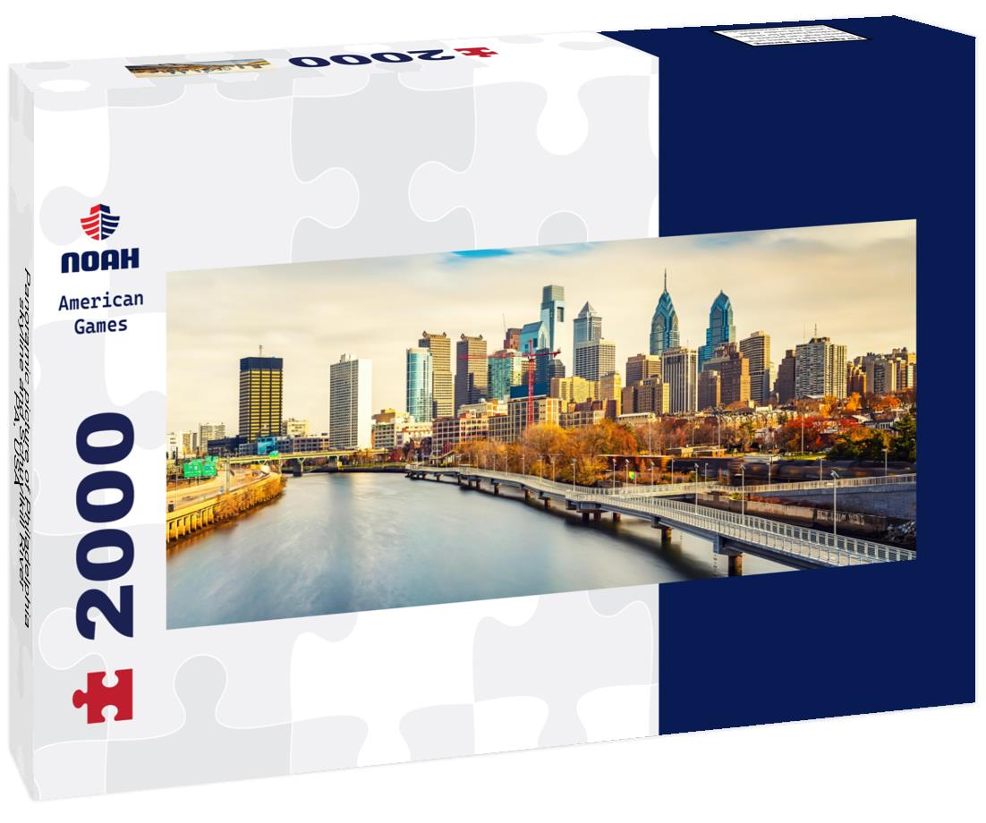 Philadelphia skyline and Schuylkill River, PA, USA 2000pc Panoramic Puzzle