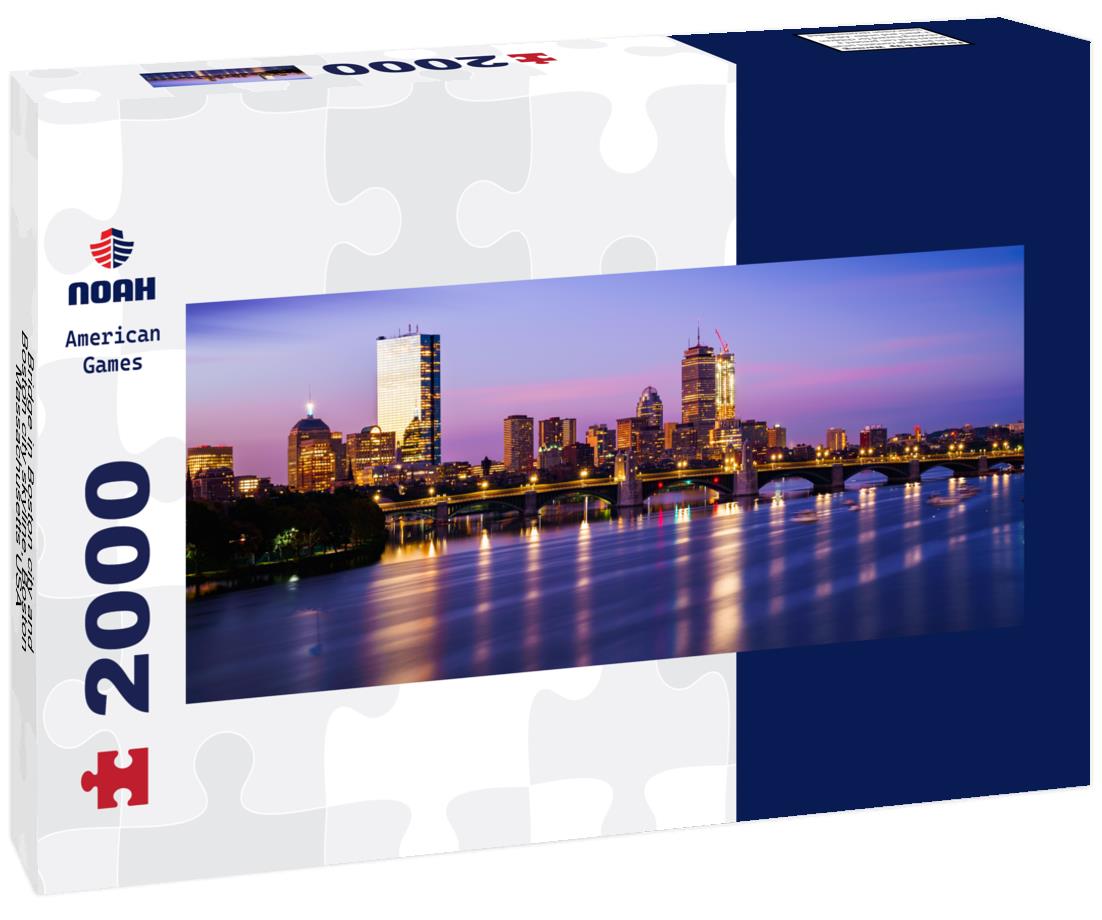 Noah Jigsaw Puzzle Bridge in Boston city and Boston city skyline, Boston Massachusetts USA panorama 2000 pieces
