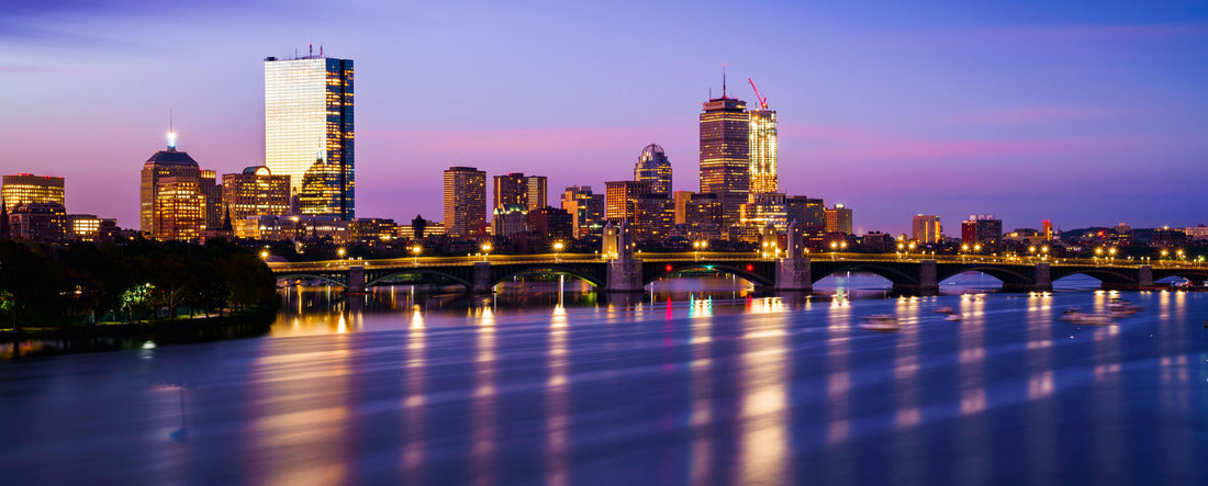 Bridge in Boston city and Boston city skyline, Boston Massachusetts USA 2000pc Panoramic Puzzle