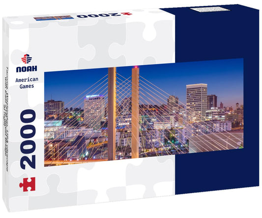 Noah Jigsaw Puzzle Tacoma, Washington, USA cityscape with East 21st Street Bridge at night panorama 2000 pieces
