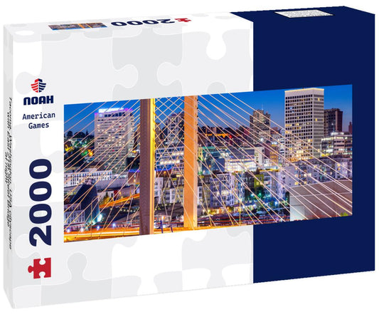 Noah Jigsaw Puzzle Tacoma, Washington, USA cityscape with East 21st Street Bridge at night panorama 2000 pieces