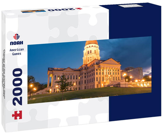 Noah Jigsaw Puzzle Exterior of the Kansas State Capital Building in Topeka, Kansas at Night panorama 2000 pieces