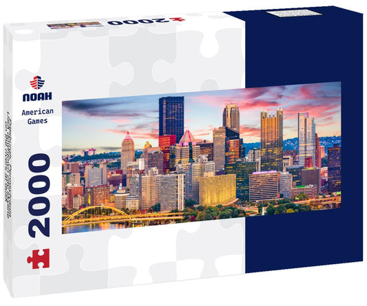 Noah Jigsaw Puzzle Pittsburgh, Pennsylvania, USA downtown city skyline on the rivers at dusk panorama 2000 pieces