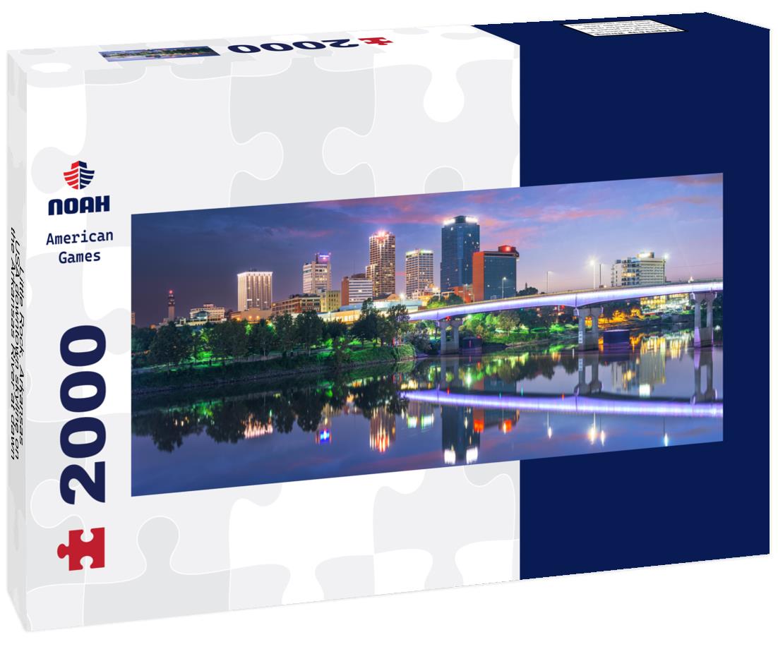 Little Rock, Arkansas, USA downtown skyline on the Arkansas River at dawn 2000pc Panoramic Puzzle