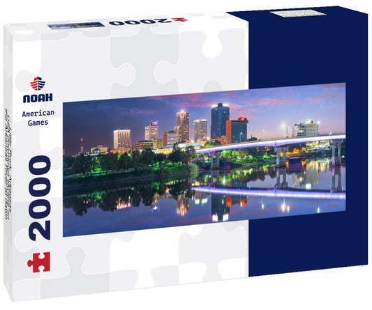 Noah Jigsaw Puzzle Little Rock, Arkansas, USA downtown skyline on the Arkansas River at dawn panorama 2000 pieces