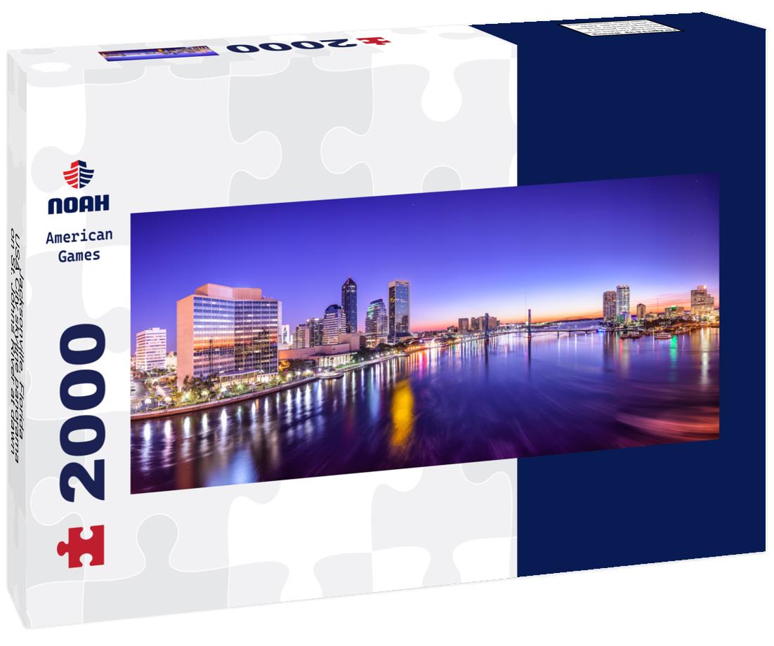 Jacksonville, Florida, USA City skyline on St. Johns River at dawn 2000pc Panoramic Puzzle