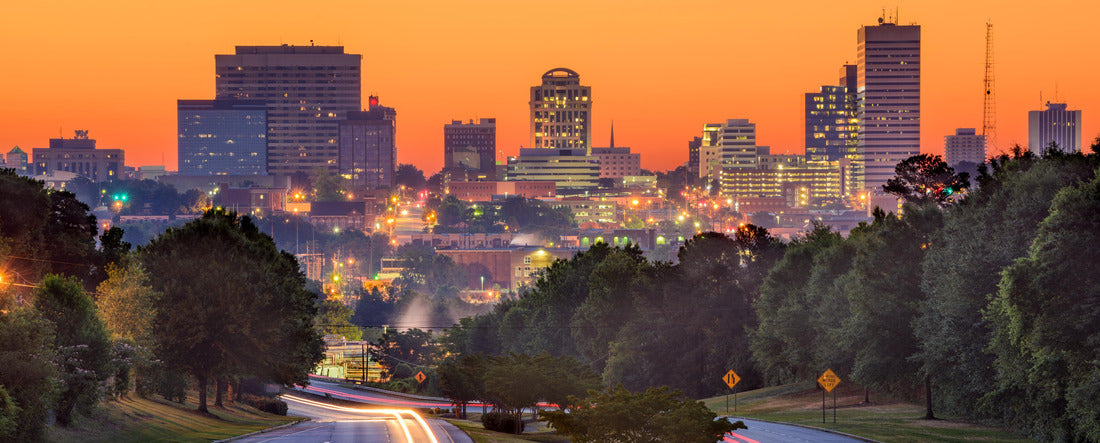 Skyline of downtown Columbia, South Carolina from above Jarvis Klapman Blvd 2000pc Panoramic Puzzle