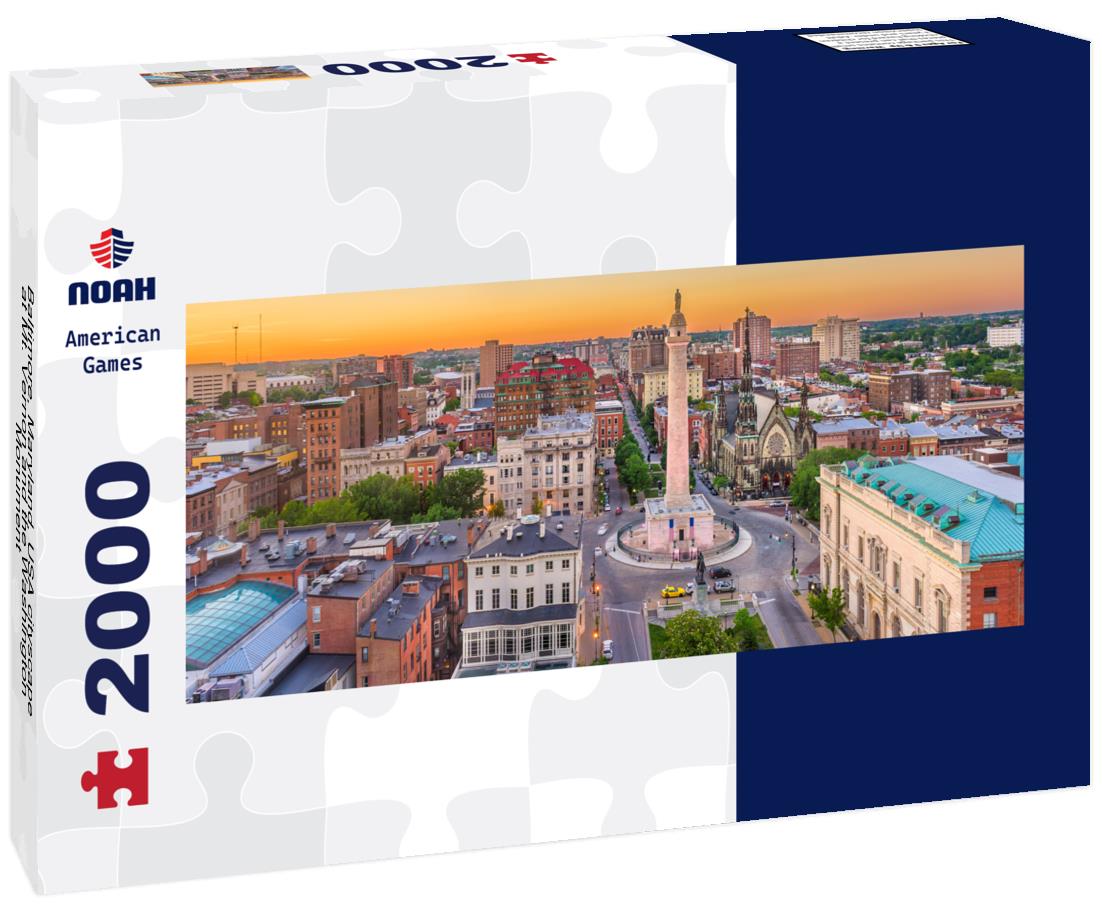 Baltimore, Maryland, USA cityscape at Mt. Vernon and the Washington Monument 2000pc Panoramic Puzzle