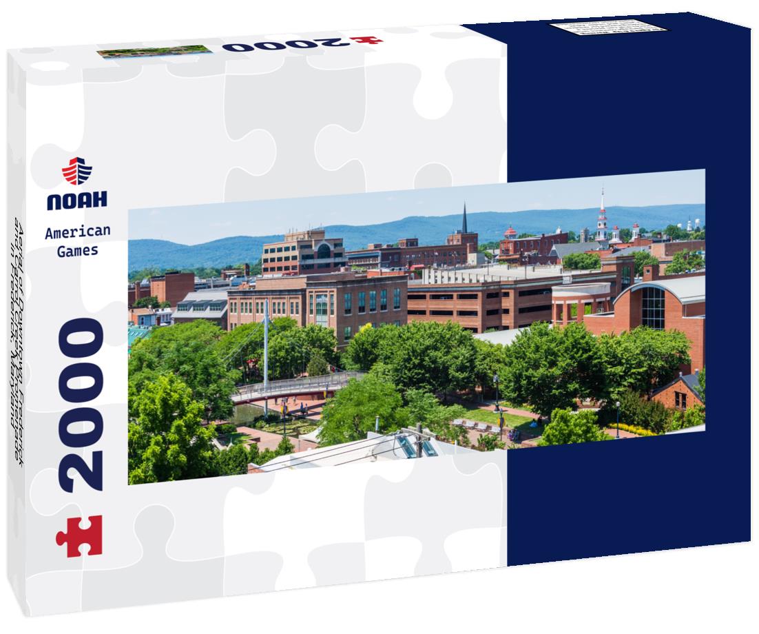 Aerial of Downtown Frederick and Carrol Creek Promenade in Frederick, Maryland 2000pc Panoramic Puzzle