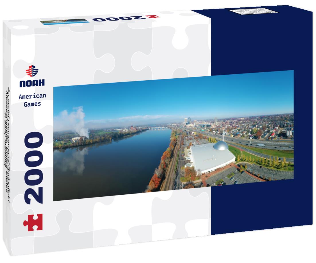 An aerial  Springfield, Massachusetts, United States in early morning 2000pc Panoramic Puzzle