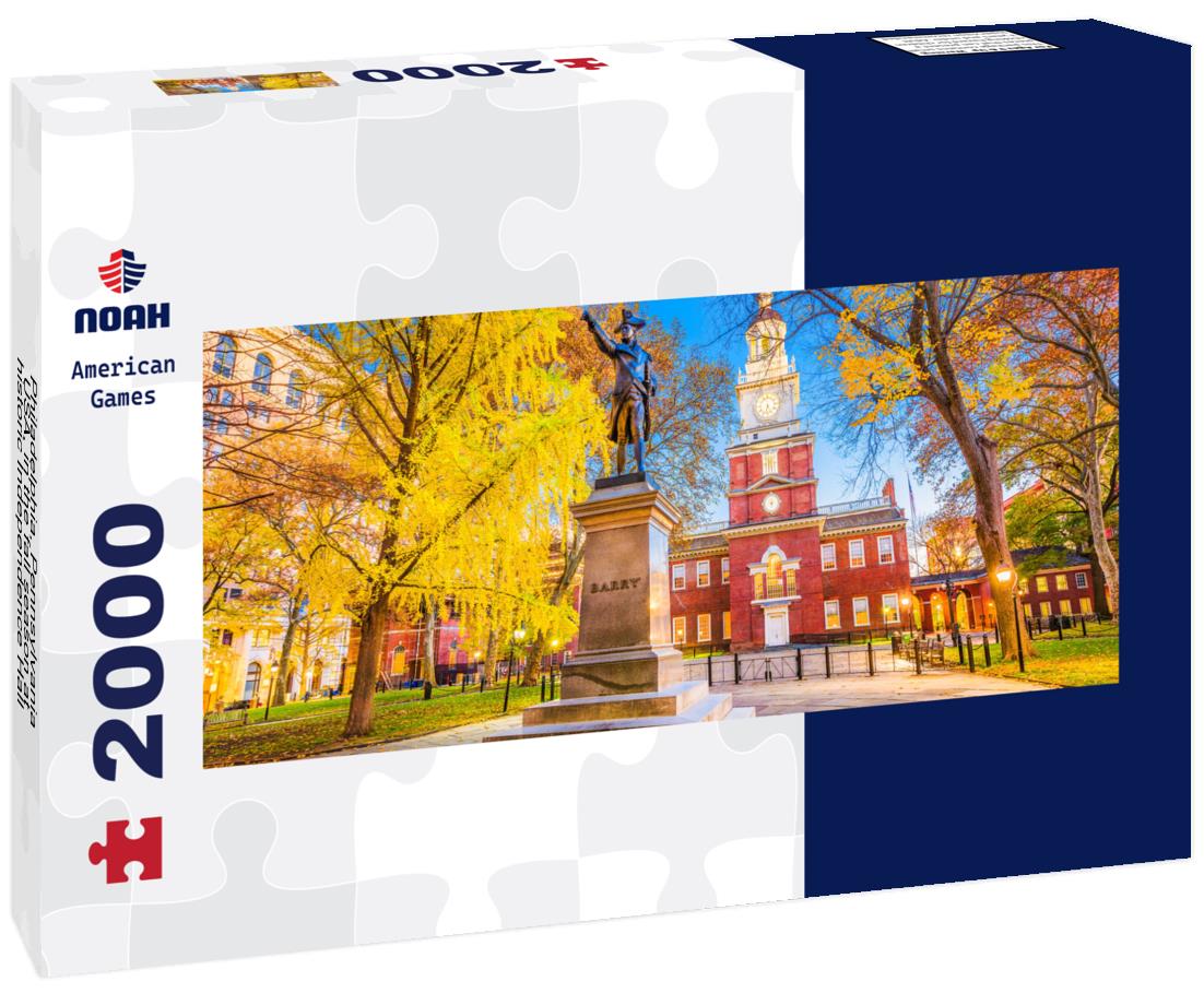 Philadelphia, Pennsylvania, USA, in the fall season at historic Independence Hall 2000pc Panoramic Puzzle