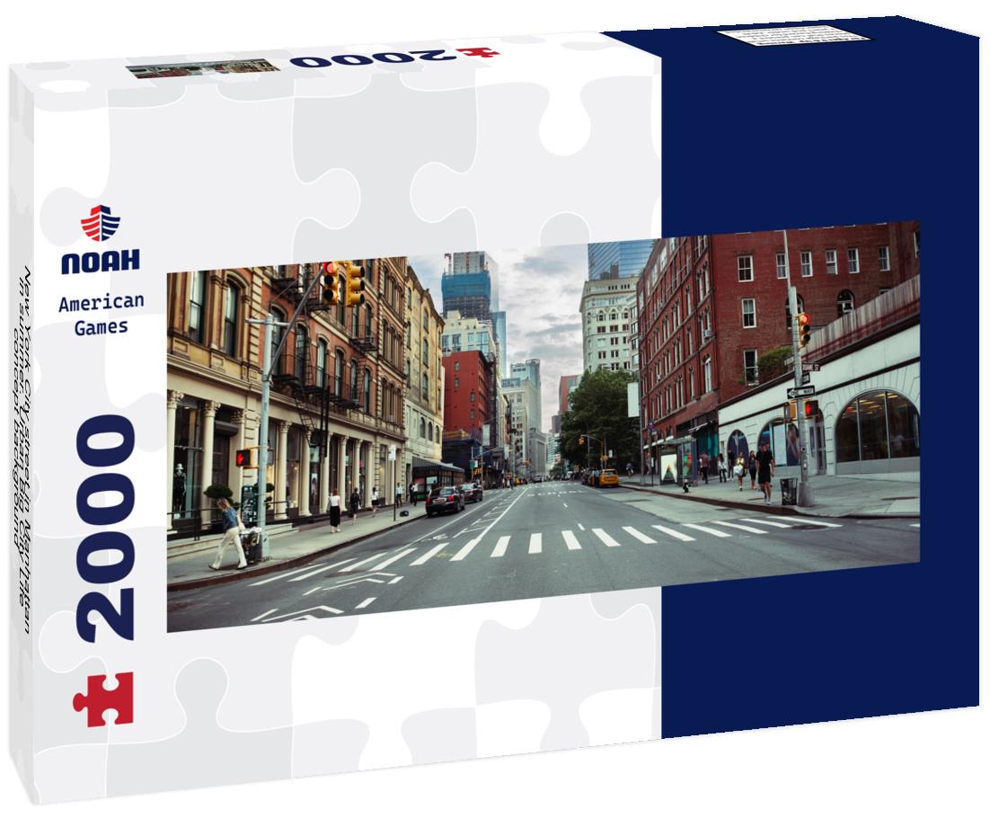 New York City street in Manhattan in summer. Urban Big City Life concept background 2000pc Panoramic Puzzle