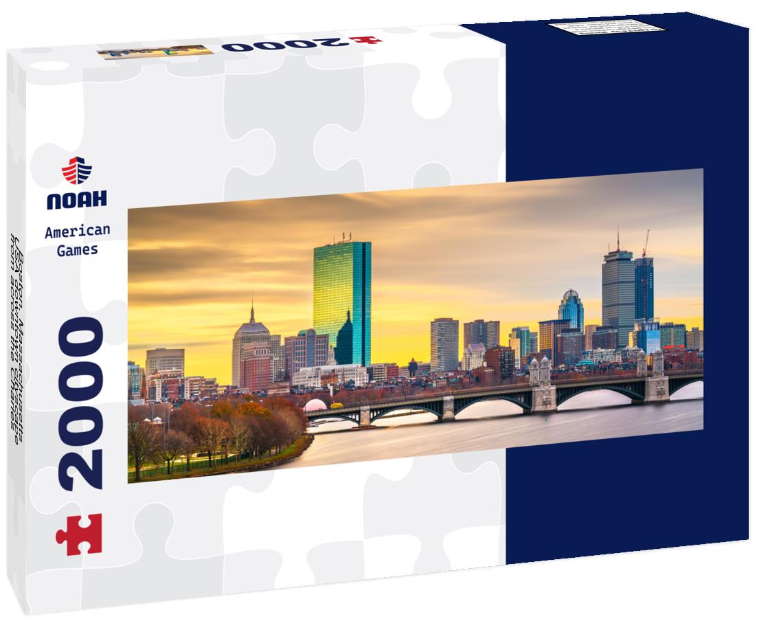 Boston, Massachusetts, USA downtown cityscape from across the Charles River at dawn 2000pc Panoramic Puzzle
